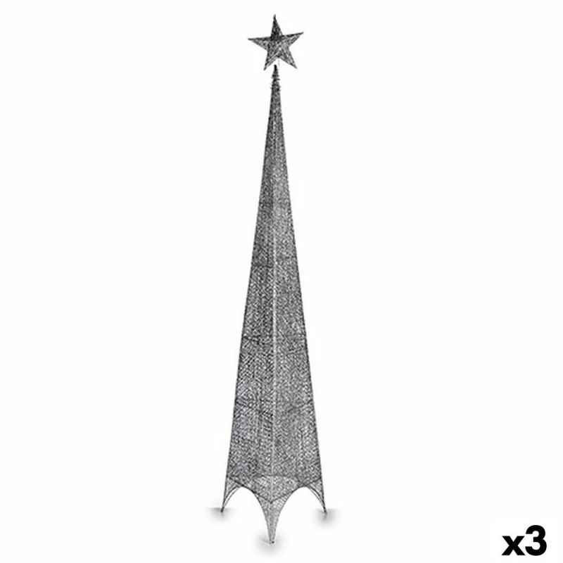 Albero di Natale Krist+ 00160 Argentato Metallo Plastica Stella Torre 42 x 218 x 42 cm (3 Unità)
