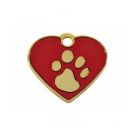 Targhetta per collana Imarc Heart Rosso Dorato