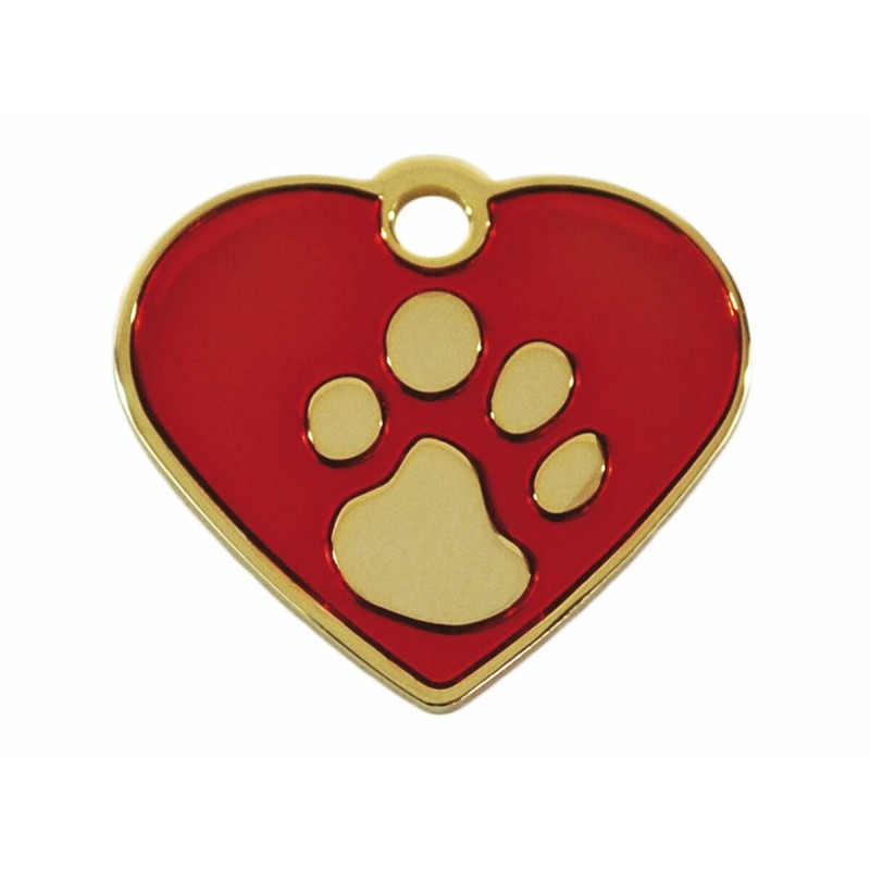 Targhetta per collana Imarc Heart Rosso Dorato