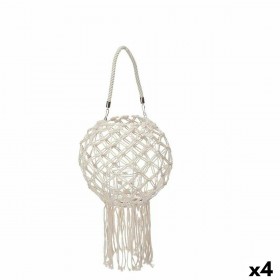 Portacandele Macramé Bianco Cotone 26 x 66 x 26 cm (4 Unità)