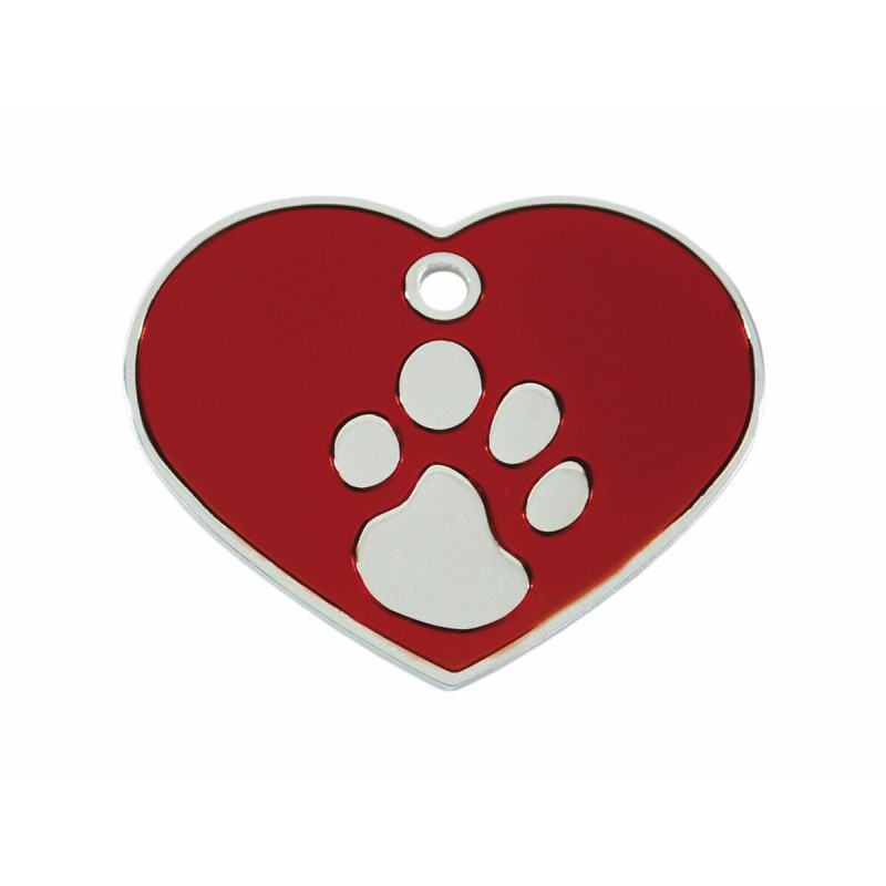 Targhetta per collana Imarc Heart Rosso Argentato