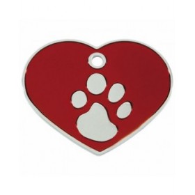Targhetta per collana Imarc Heart Rosso Argentato