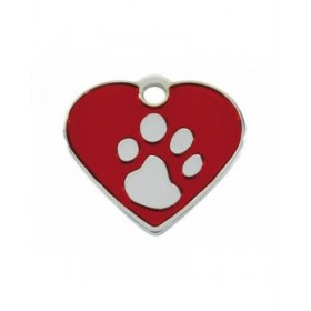 Targhetta per collana Imarc Heart Rosso Argentato