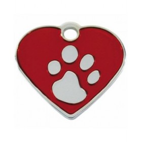 Targhetta per collana Imarc Heart Rosso Argentato