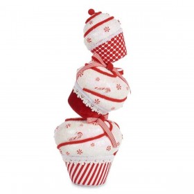 Statua Decorativa Torre Torta Bianco Rosso polistirene 20 x 50 x 20 cm (2 Unità)