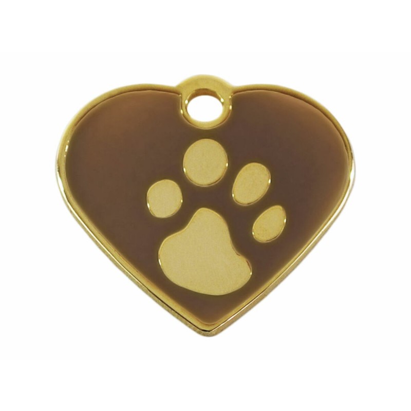 Targhetta per collana Imarc Heart Marrone Dorato