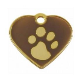 Targhetta per collana Imarc Heart Marrone Dorato