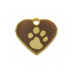 Targhetta per collana Imarc Heart Marrone Dorato