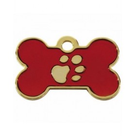Targhetta per collana Imarc Bone Rosso Dorato