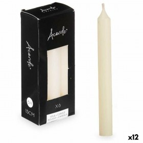 Set di Candele Acorde 123-B-AR Crema 2 x 2 x 15 cm (12 Unità)