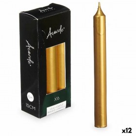 Set di Candele Acorde 123-D-AR Dorato 2 x 2 x 15 cm (12 Unità)