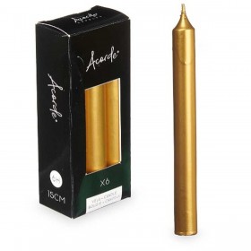 Set di Candele Acorde 123-D-AR Dorato 2 x 2 x 15 cm (12 Unità)