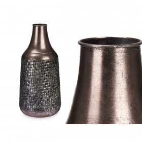 Vaso Argentato Metallo 21 x 44 x 21 cm (4 Unità) Con rilievo