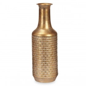 Vaso Dorato Metallo 14 x 46 x 14 cm (4 Unità) Con rilievo