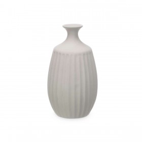 Vaso Grigio Ceramica 21 x 39 x 21 cm (2 Unità) Righe
