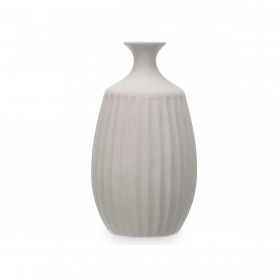 Vaso Grigio Ceramica 21 x 39 x 21 cm (2 Unità) Righe