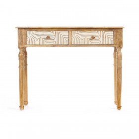 Ingresso con 2 Cassetti Gift Decor 34 Bianco Marrone 98 x 77 x 42 cm Curva