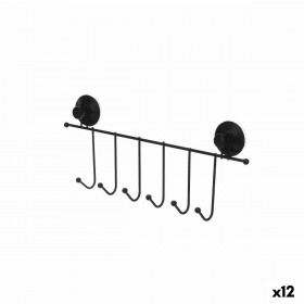 Appendiabiti per Porte Berilo CN-W6753-4P Nero Acciaio ABS 39 x 16 x 4,9 cm (12 Unità)