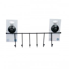 Appendiabiti per Porte Berilo CN-W6753-4P Nero Acciaio ABS 39 x 16 x 4,9 cm (12 Unità)