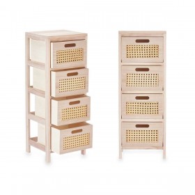 Cassettiera Rattan Naturale 27 x 73 x 25 cm 4 casseti