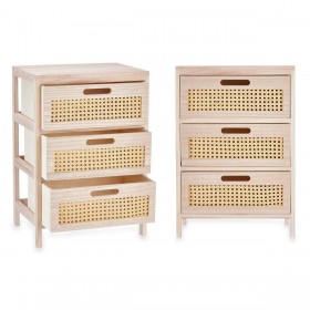 Cassettiera Rattan Naturale 40 x 58 x 29 cm 3 cassetti