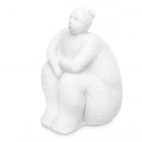 Statua Decorativa Bianco Dolomite 18 x 30 x 19 cm (4 Unità) Donna Seduto