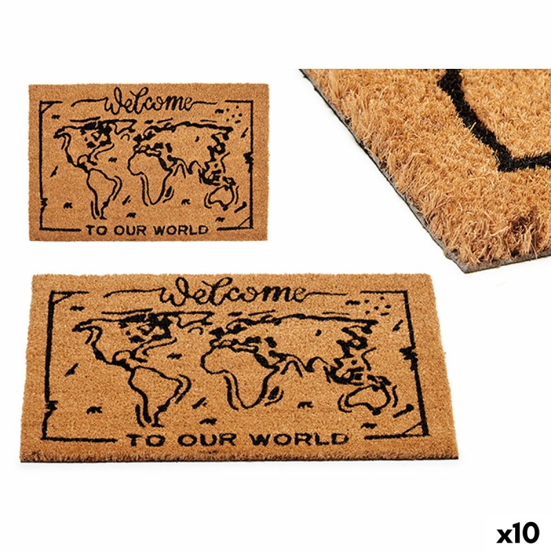 Zerbino World Stampa PVC Fibra di cocco 40 x 2 x 60 cm (10 Unità)
