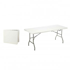 Tavolo Pieghevole Bianco Grigio Polietilene 180 x 70 x 74 cm