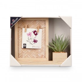 Cornice Portafoto 411096 Naturale Plastica Legno MDF (8 Unità)