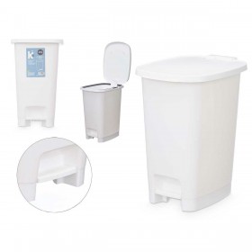 Cestino a pedale ABK-142 2 Bianco Plastica 25 L (6 Unità)