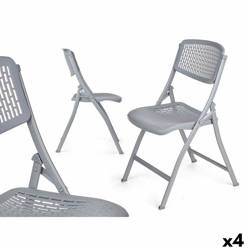 Sedia Pieghevole ZJ-Y59GR Grigio 59 x 50 x 82 cm 108 x 13,5 x 50 cm (4 Unità)