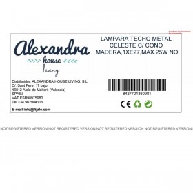 Lampadario Alexandra House Living Celeste Metallo 25 W 15 x 28 x 15 cm