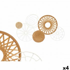 Decorazione da Parete 23SMB1746 Bianco Marrone Metallo 71,1 x 3,8 x 42,5 cm (4 Unità)