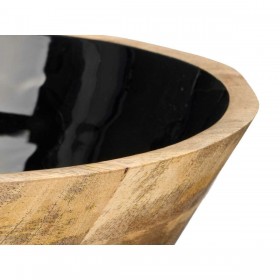 Ciotola MALI-701 B Nero Smalto Legno di mango 24,3 x 10,5 x 24,3 cm (6 Unità)
