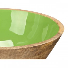 Ciotola MALI-701 G Verde Smalto Legno di mango 24,3 x 10,5 x 24,3 cm (6 Unità)