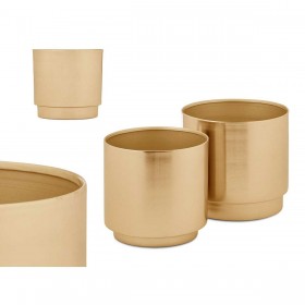 Set di Vasi 40055-G Dorato Ferro 18 x 16,5 x 18 cm 16 x 15,5 x 16 cm (6 Unità)