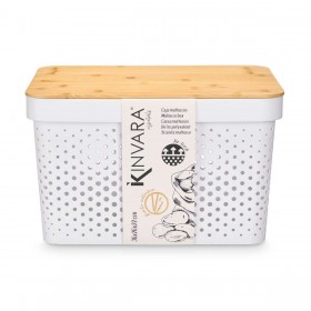 Scatola Multiuso Kinvara CH52970 (25) Bianco Marrone Bambù polipropilene 35,7 x 22 x 26,2 cm (4 Unità)