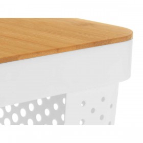 Scatola Multiuso Kinvara CH52970 (25) Bianco Marrone Bambù polipropilene 35,7 x 22 x 26,2 cm (4 Unità)