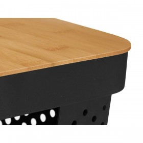 Scatola Multiuso Kinvara CH52980 (26) Marrone Nero Bambù polipropilene 35,7 x 14 x 26,2 cm (6 Unità)