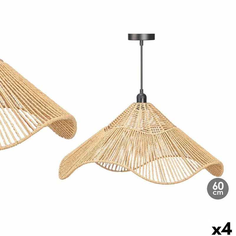 Lampadario 23B546 Nero Naturale Metallo Carta 40 W 59 x 27 x 59 cm (4 Unità)