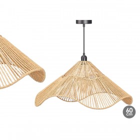 Lampadario 23B546 Nero Naturale Metallo Carta 40 W 59 x 27 x 59 cm (4 Unità)