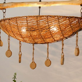 Lampadario Alexandra House Living Marrone Naturale Metallo 60 W 80 x 104 x 30 cm