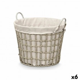 Cesto Kipit HX30559 Grigio Poliestere Stoffa polipropilene Ferro Plastica 50 % cotone 53 x 43 x 44 cm (6 Unità)