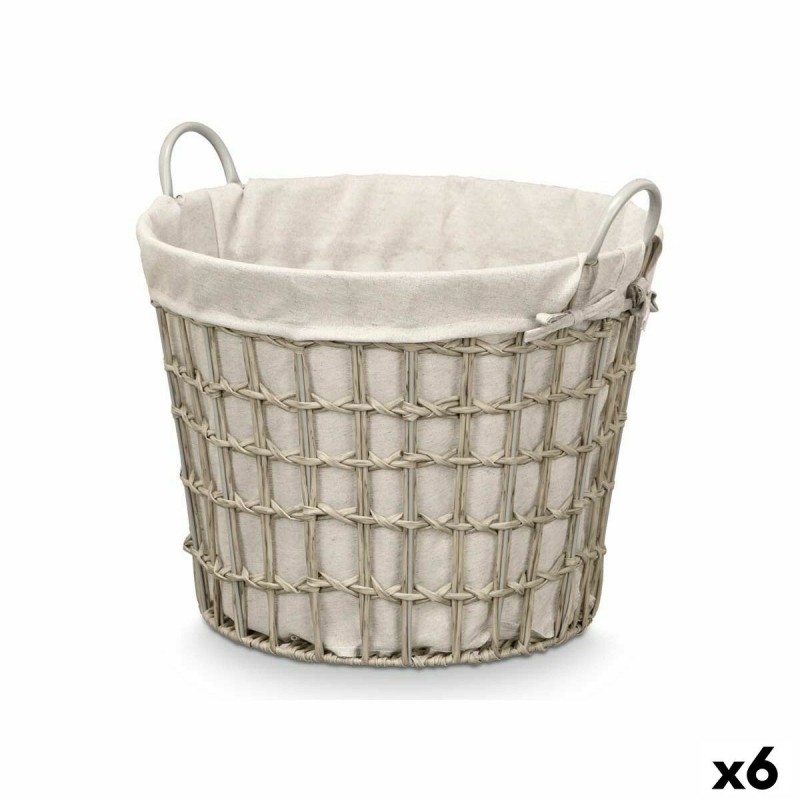 Cesto Kipit HX30559 Grigio Poliestere Stoffa polipropilene Ferro Plastica 50 % cotone 53 x 43 x 44 cm (6 Unità)