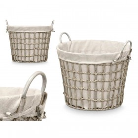 Cesto Kipit HX30559 Grigio Poliestere Stoffa polipropilene Ferro Plastica 50 % cotone 53 x 43 x 44 cm (6 Unità)