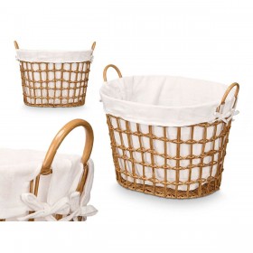 Cesto Kipit HX30564 Naturale Poliestere Stoffa polipropilene Ferro Plastica 50 % cotone 55,6 x 42,5 x 40 cm (6 Unità)