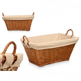 Cesto Kipit HX31038 Naturale Poliestere vimini Stoffa 50 % cotone 65 x 35 x 43 cm (6 Unità)