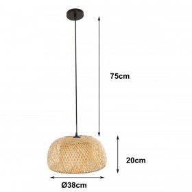 Lampadario Alexandra House Living Marrone Metallo 60 W 38 x 20 x 38 cm