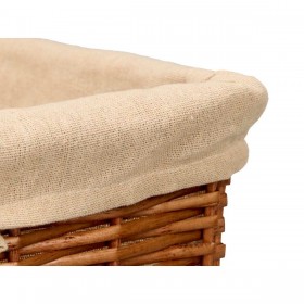 Set di Cesti Kipit HX31449S/3 Naturale Poliestere vimini Stoffa 50 % cotone 39 x 16 x 30 cm 3 Pezzi (6 Unità)