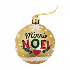 Palla di Natale Minnie Mouse Lucky Dorato 10 Unità Plastica (Ø 6 cm)